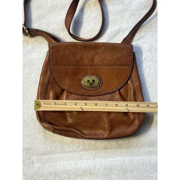 1954 FOSSIL Long Live Vintage Leather Crossbody Purse w/Key - Picture 2 of 11